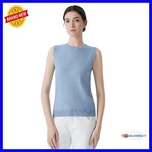 Silk Cashmere Blend Crew Neck Sweater Vest Sleeveless Pullover